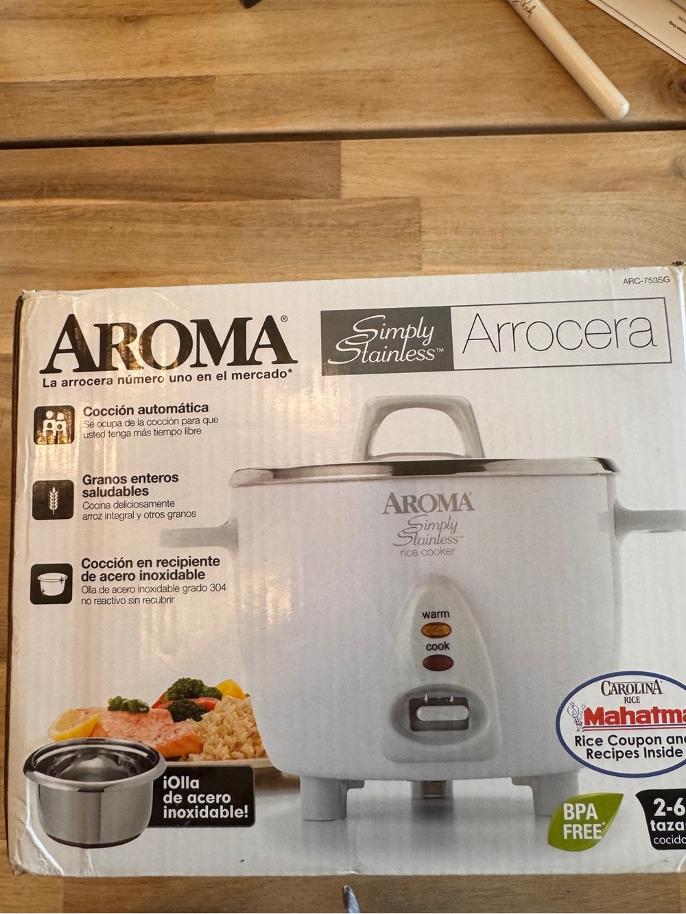 Roma White Rice Cooker with Stainless Inner Pot
